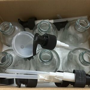 Glass Pump Press Bottles